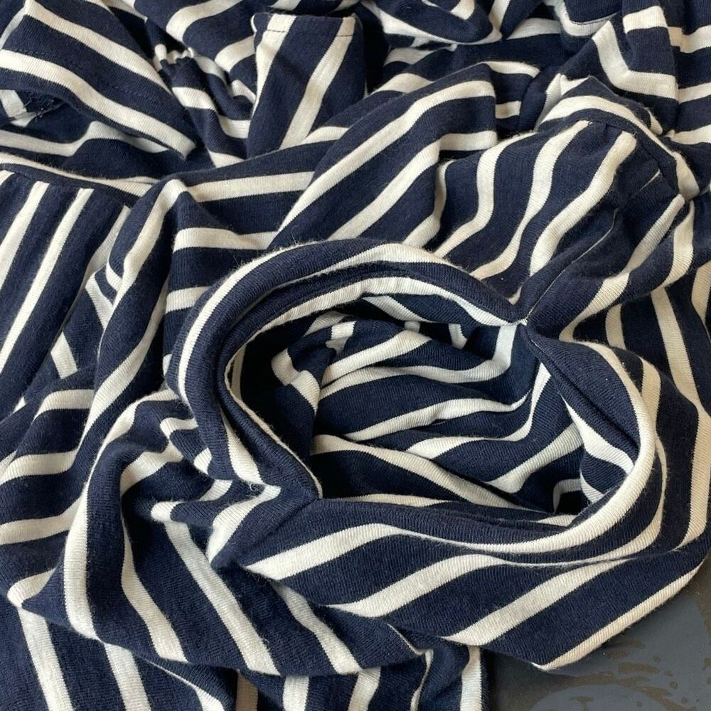 Boden Emma Tiered Jersey Midi Dress Navy Blue And White Stripes Size 10P - Picture 11 of 12